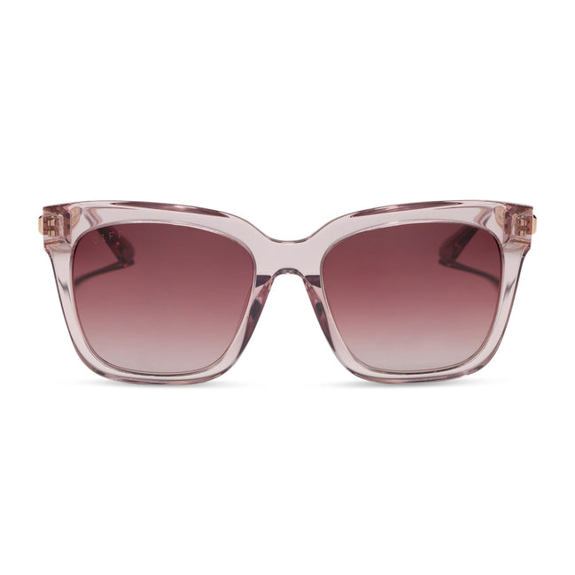 Bella Sunglasses — Light Pink Crystal + Wine Gradient