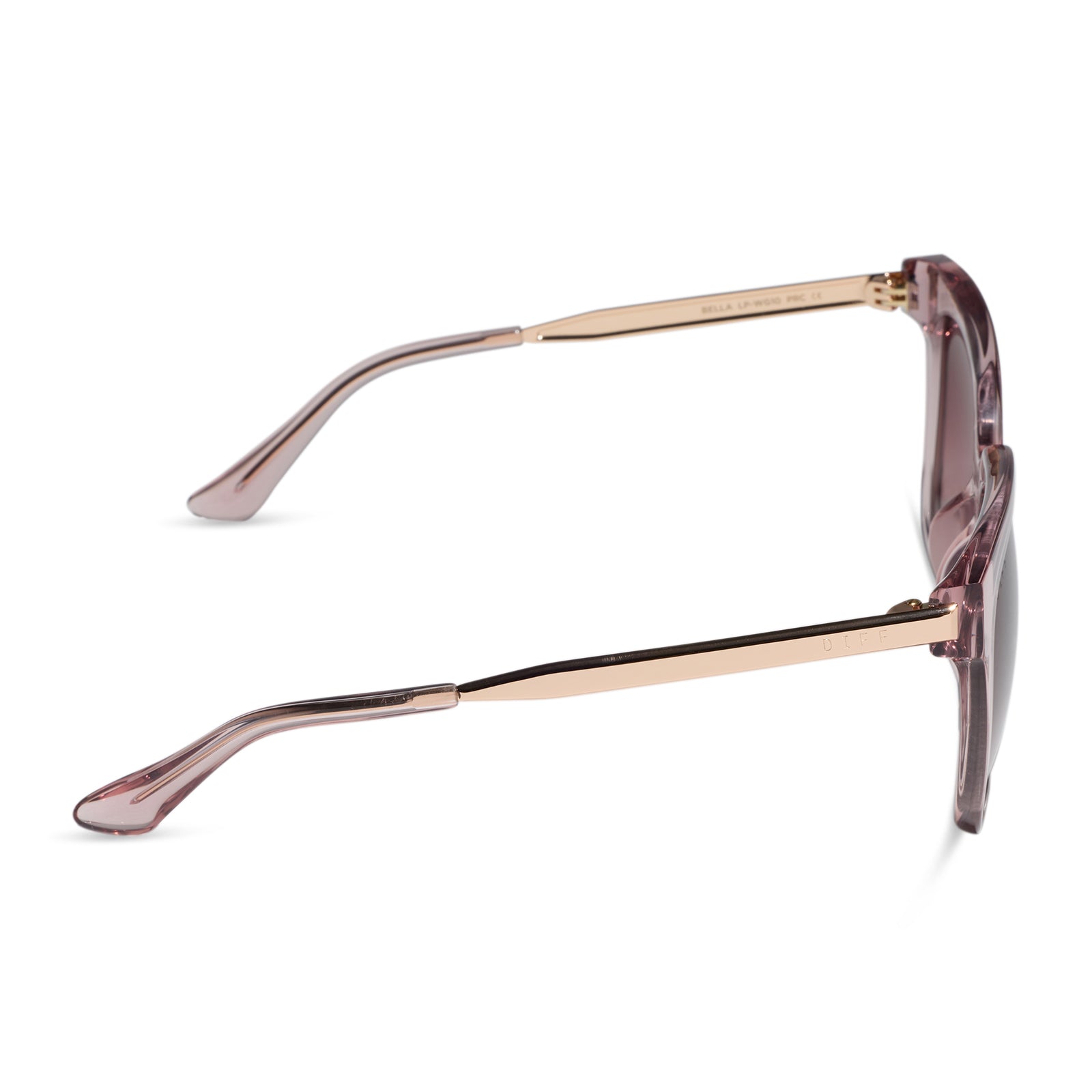 Bella Sunglasses — Light Pink Crystal + Wine Gradient