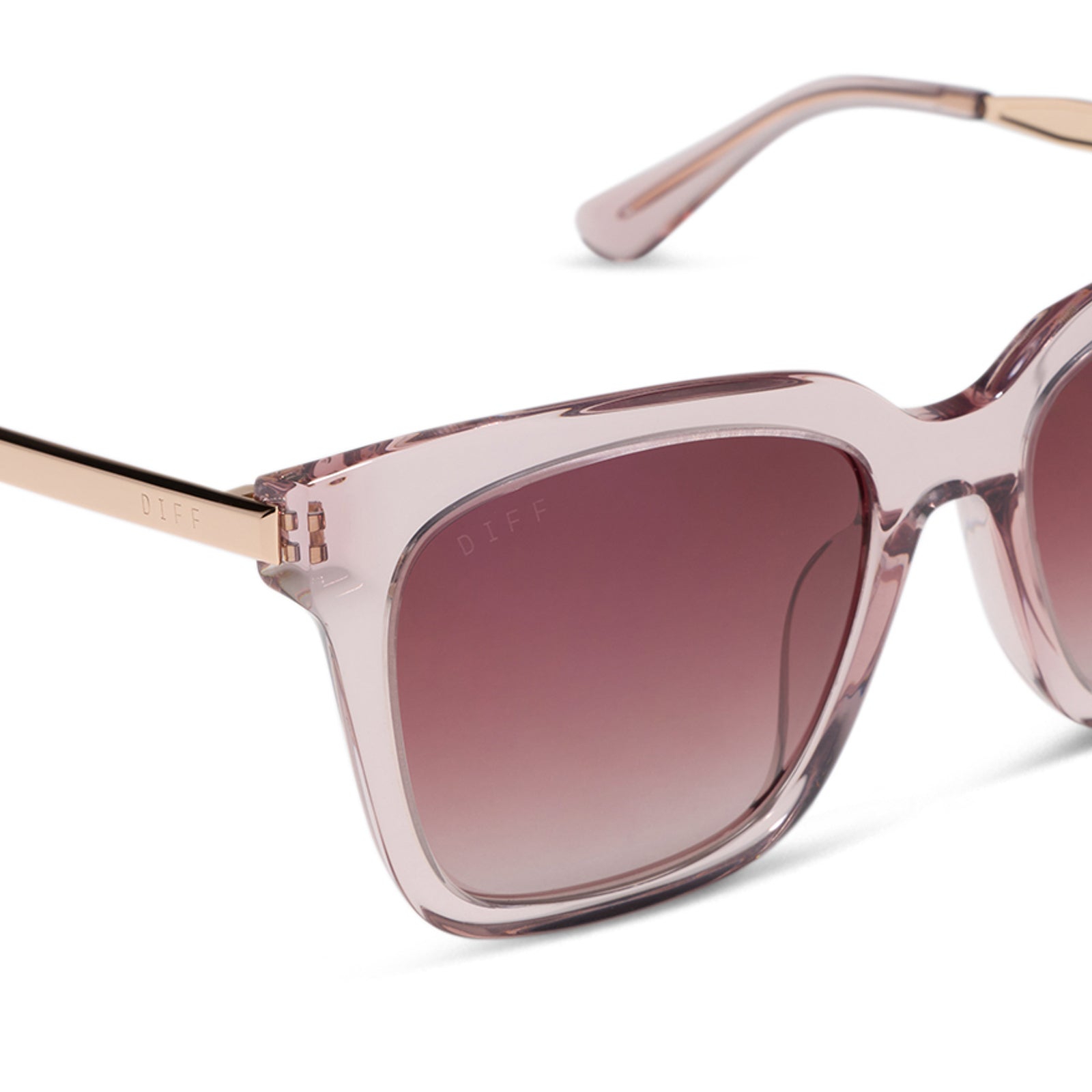 Bella Sunglasses — Light Pink Crystal + Wine Gradient