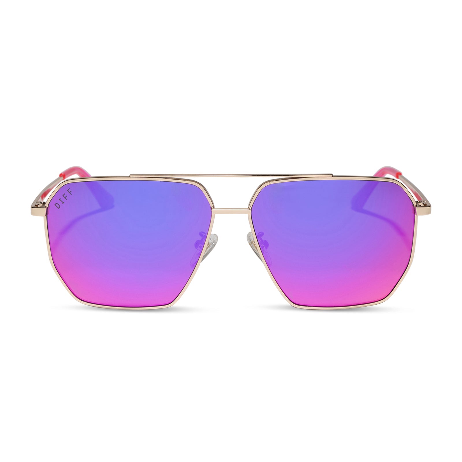 Berkely Sunglasses — Gold + Pink Rush Mirror