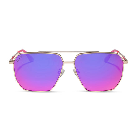 Berkely Sunglasses — Gold + Pink Rush Mirror