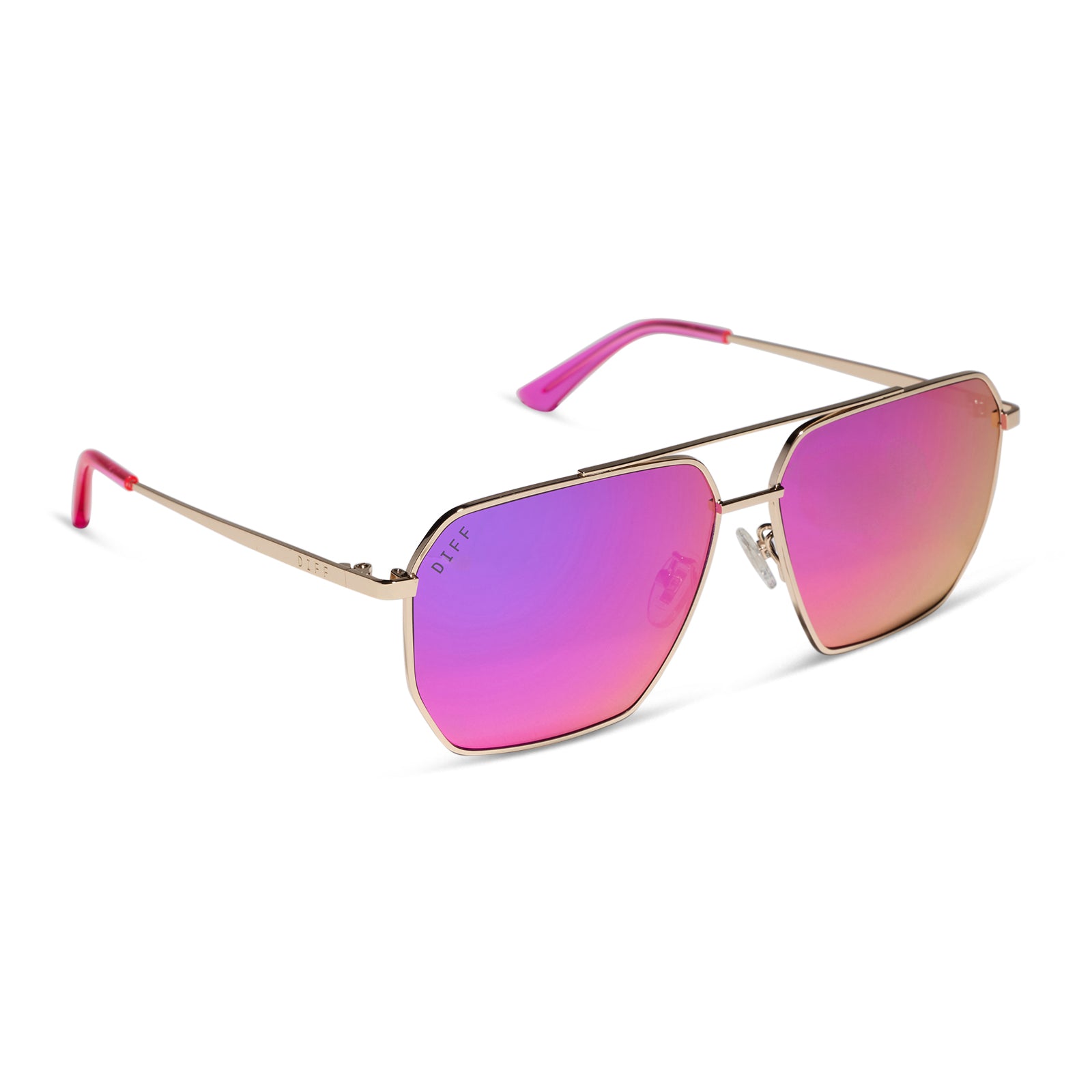 Berkely Sunglasses — Gold + Pink Rush Mirror
