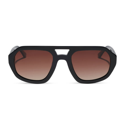 Collins Sunglasses — Black + Brown Gradient Polarized