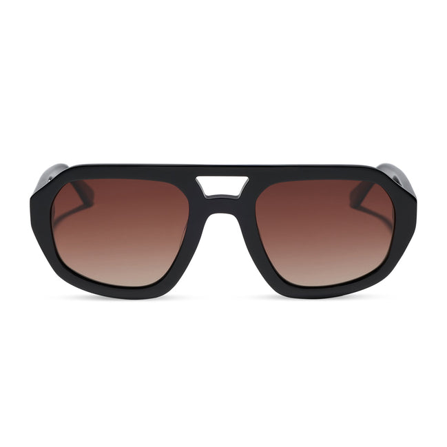 Collins Sunglasses — Black + Brown Gradient Polarized
