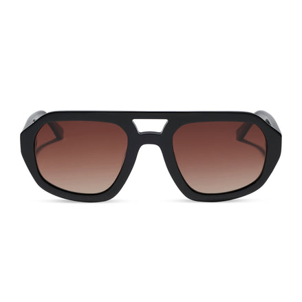 Collins Sunglasses — Black + Brown Gradient Polarized