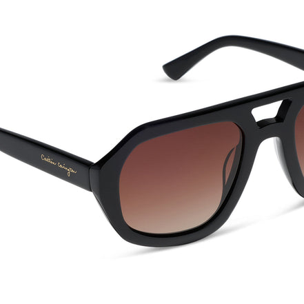 Collins Sunglasses — Black + Brown Gradient Polarized