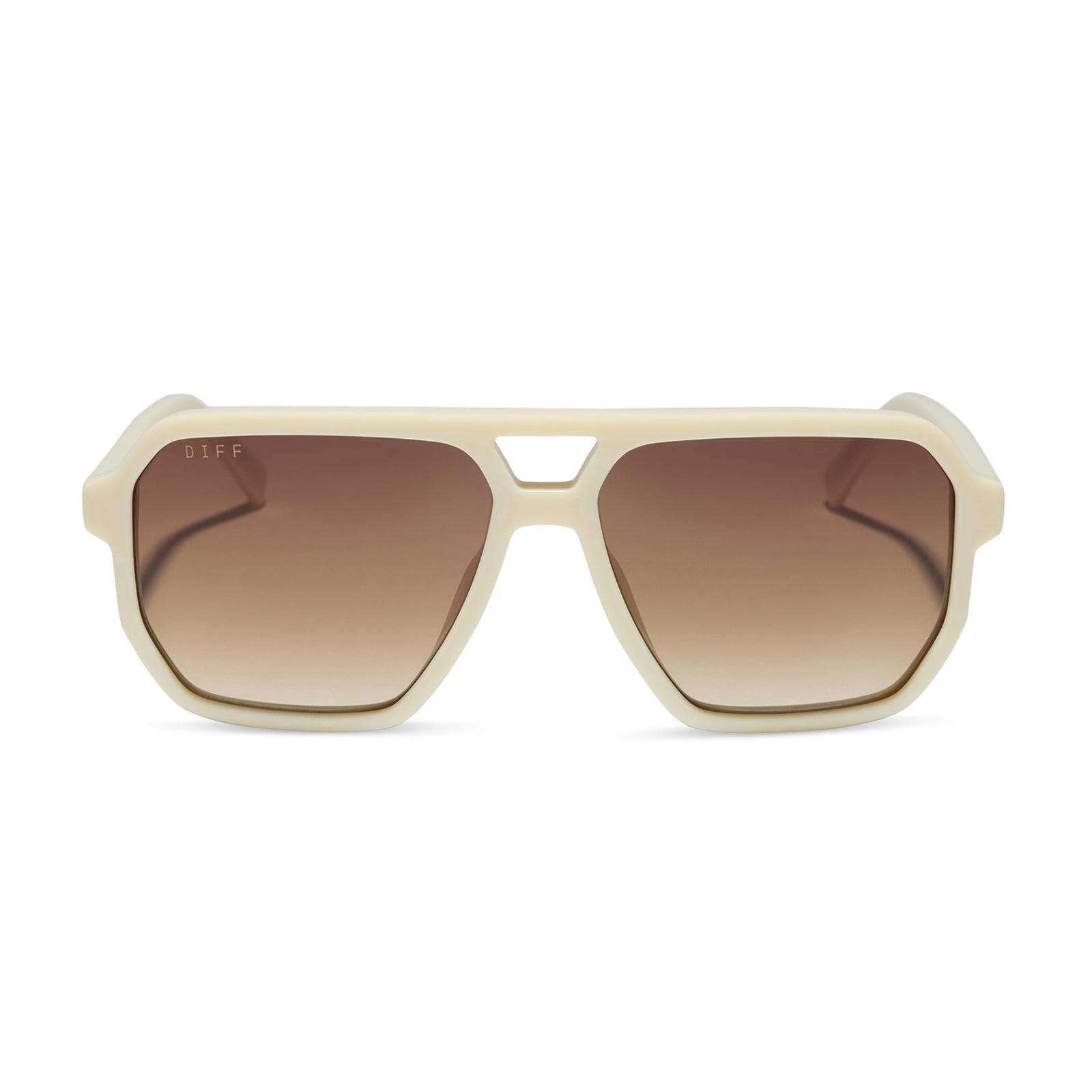 Cameron Sunglasses — Courtside Ivory + Brown Gradient Polarized