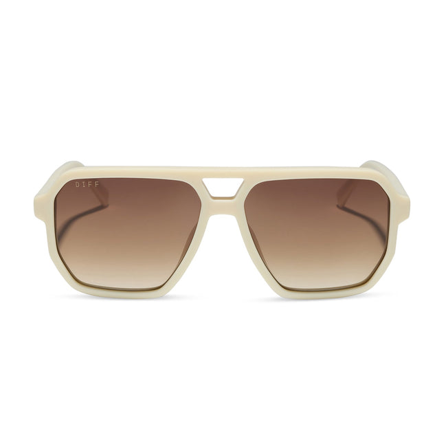 Cameron Sunglasses — Courtside Ivory + Brown Gradient Polarized