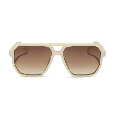 Cameron Sunglasses — Courtside Ivory + Brown Gradient Polarized