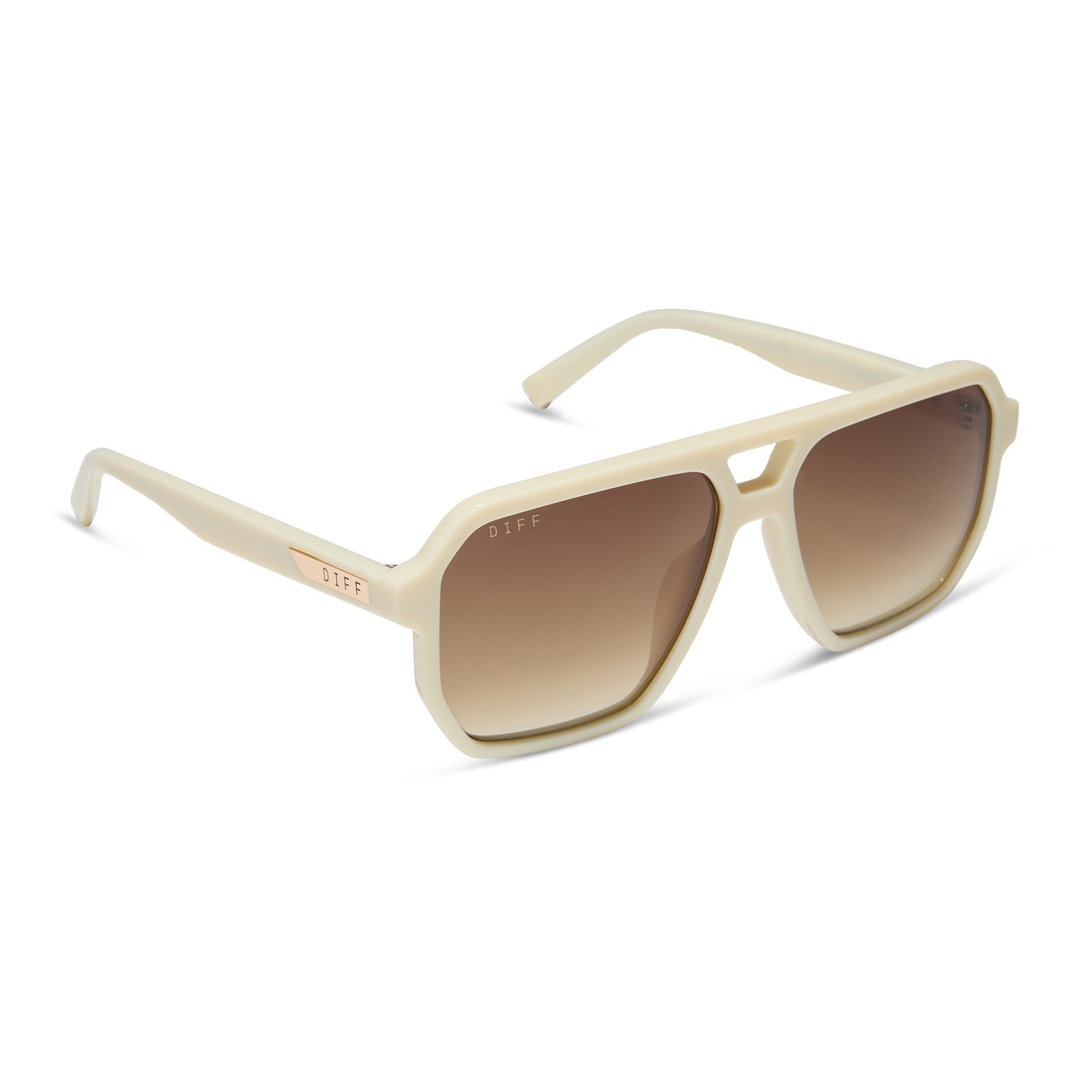Cameron Sunglasses — Courtside Ivory + Brown Gradient Polarized