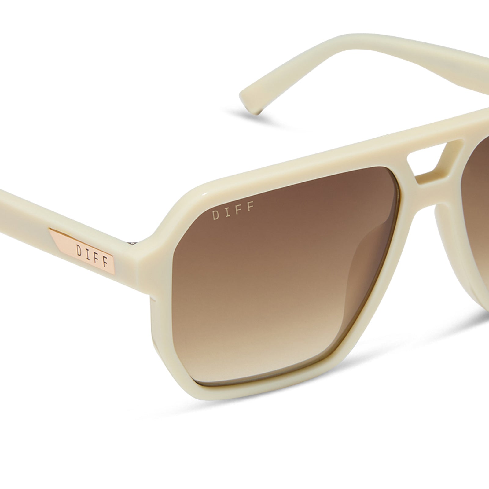 Cameron Sunglasses — Courtside Ivory + Brown Gradient Polarized
