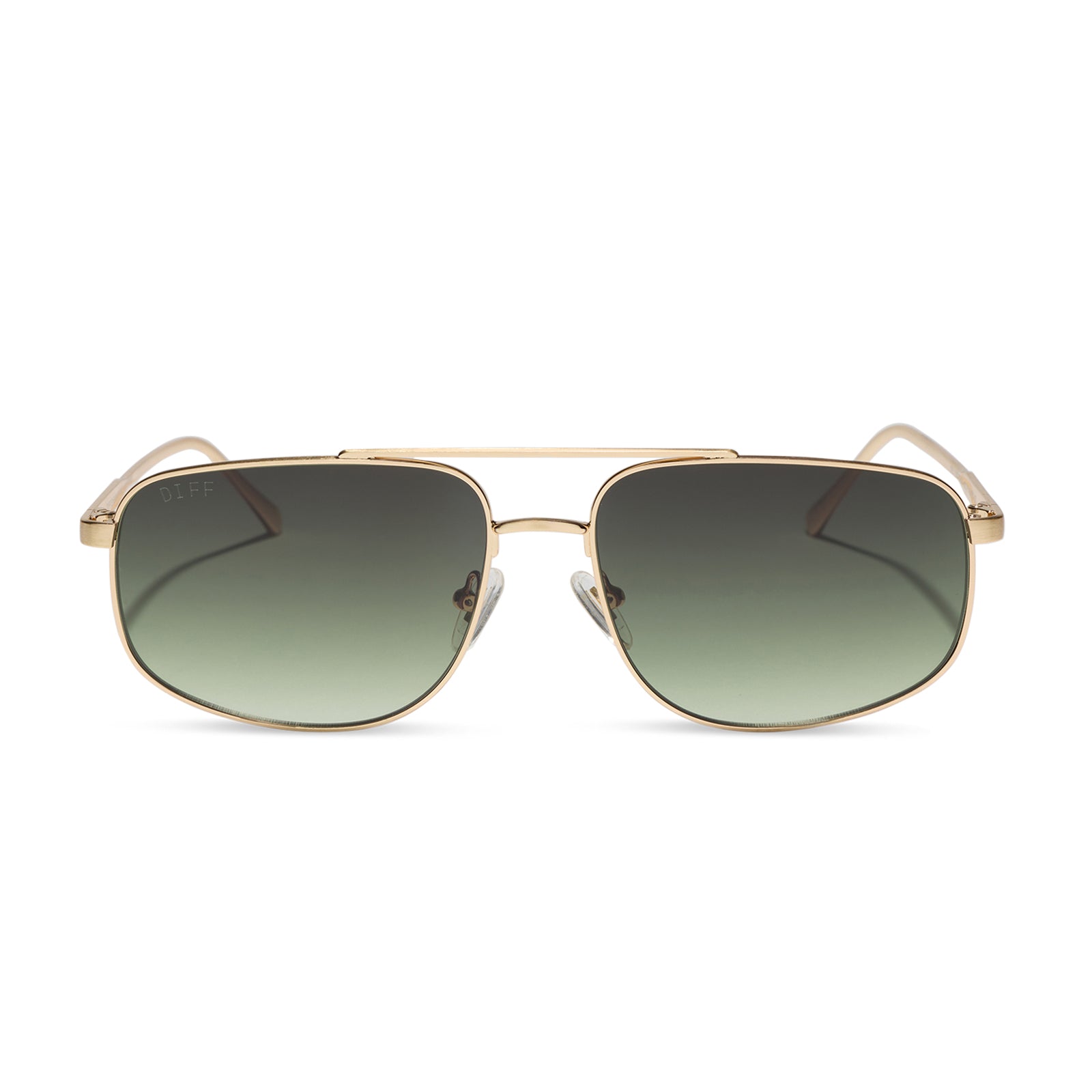 Charley Sunglasses — Brushed Gold + Aloe Green Gradient
