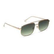 Charley Sunglasses — Brushed Gold + Aloe Green Gradient