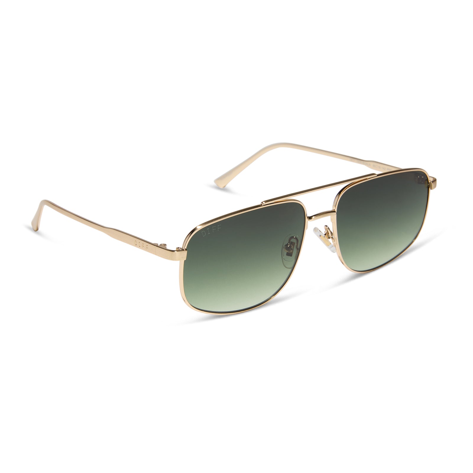 Charley Sunglasses — Brushed Gold + Aloe Green Gradient