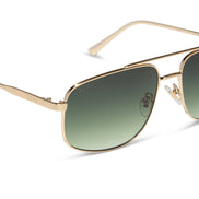 Charley Sunglasses — Brushed Gold + Aloe Green Gradient