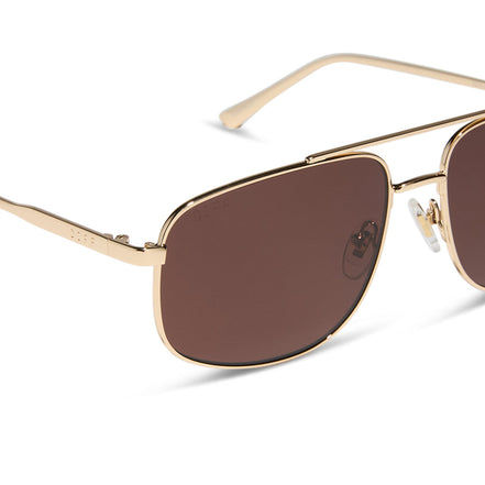 Charley Sunglasses — Gold + Brown Polarized
