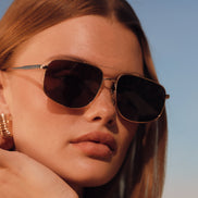 Charley Sunglasses — Gold + Brown Polarized