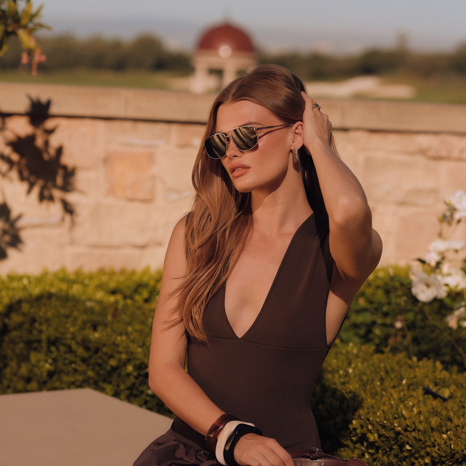 Charley Sunglasses — Gold + Brown Polarized