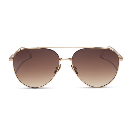 Dash Sunglasses — Brushed Gold + Coffee Gradient