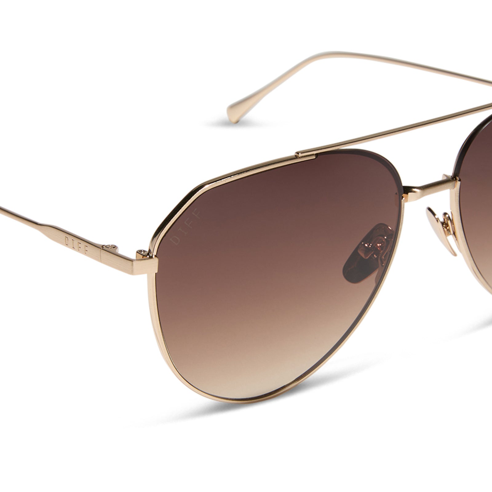 Dash Sunglasses — Brushed Gold + Coffee Gradient