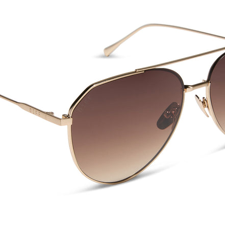 Dash Sunglasses — Brushed Gold + Coffee Gradient