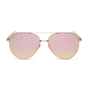 Dash Sunglasses — Rose Gold + Cherry Blossom Mirror Polarized