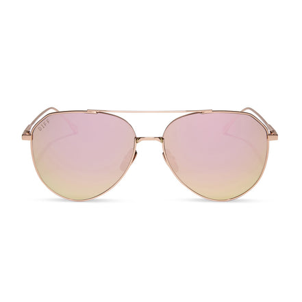 Dash Sunglasses — Rose Gold + Cherry Blossom Mirror Polarized