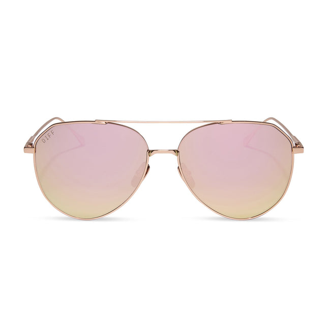 Dash Sunglasses — Rose Gold + Cherry Blossom Mirror Polarized