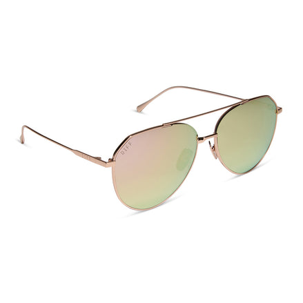 Dash Sunglasses — Rose Gold + Cherry Blossom Mirror Polarized