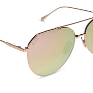 Dash Sunglasses — Rose Gold + Cherry Blossom Mirror Polarized