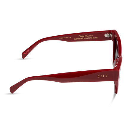 Emily Sunglasses — Red + Grey Polarized