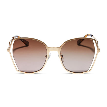 Donna III Sunglasses — Gold + Brown Gradient Polarized