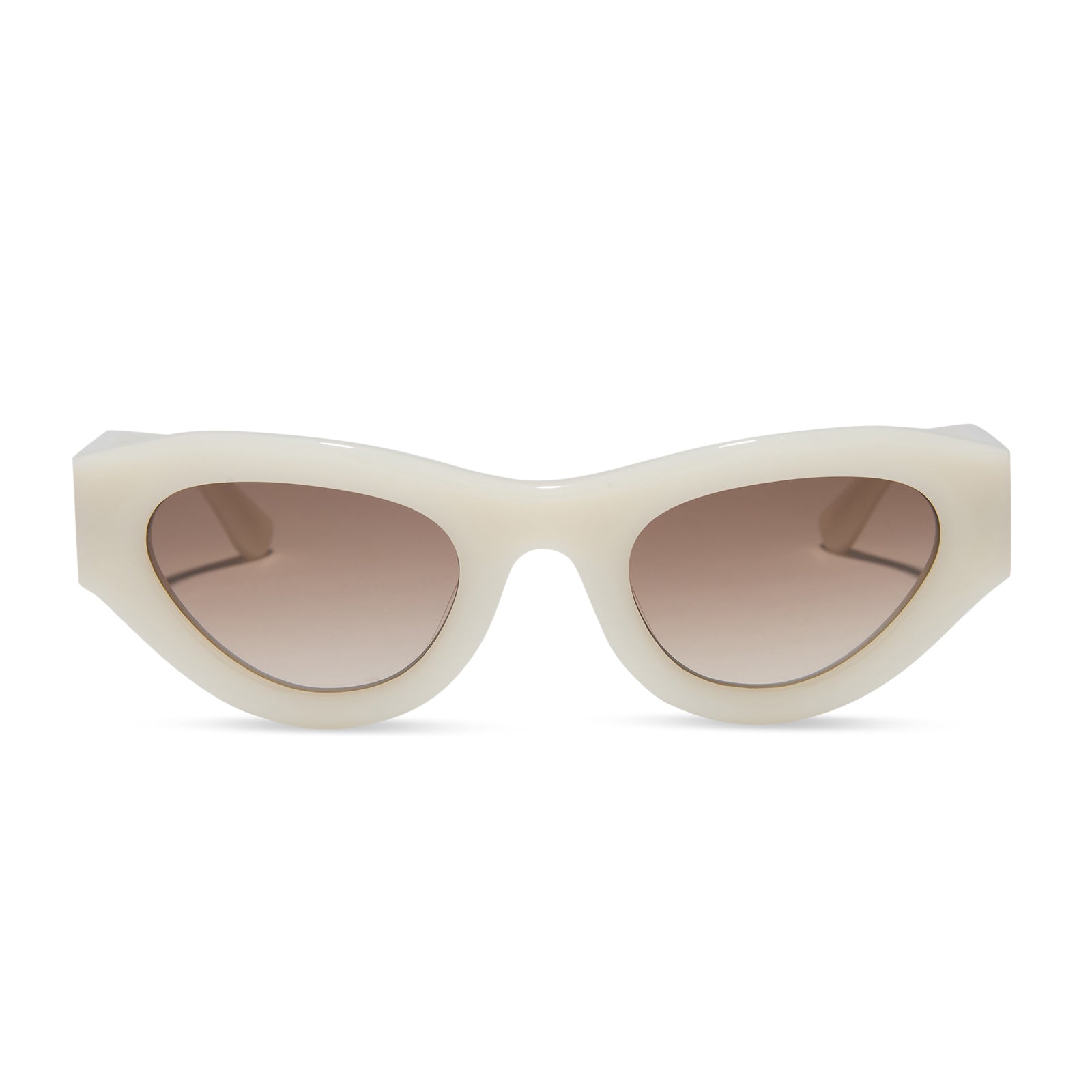 Lucy Sunglasses — Meringue + Brown Gradient