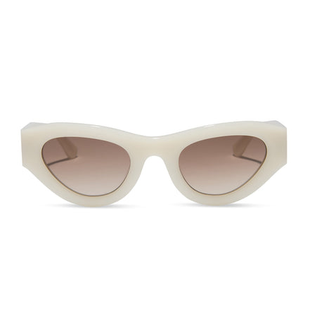 Lucy Sunglasses — Meringue + Brown Gradient