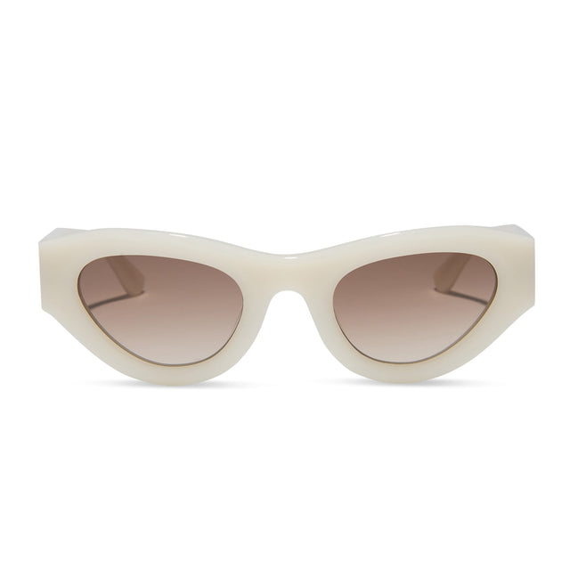 Lucy Sunglasses — Meringue + Brown Gradient
