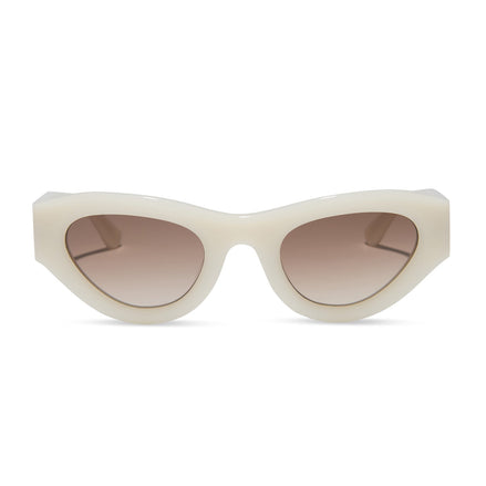 Lucy Sunglasses — Meringue + Brown Gradient