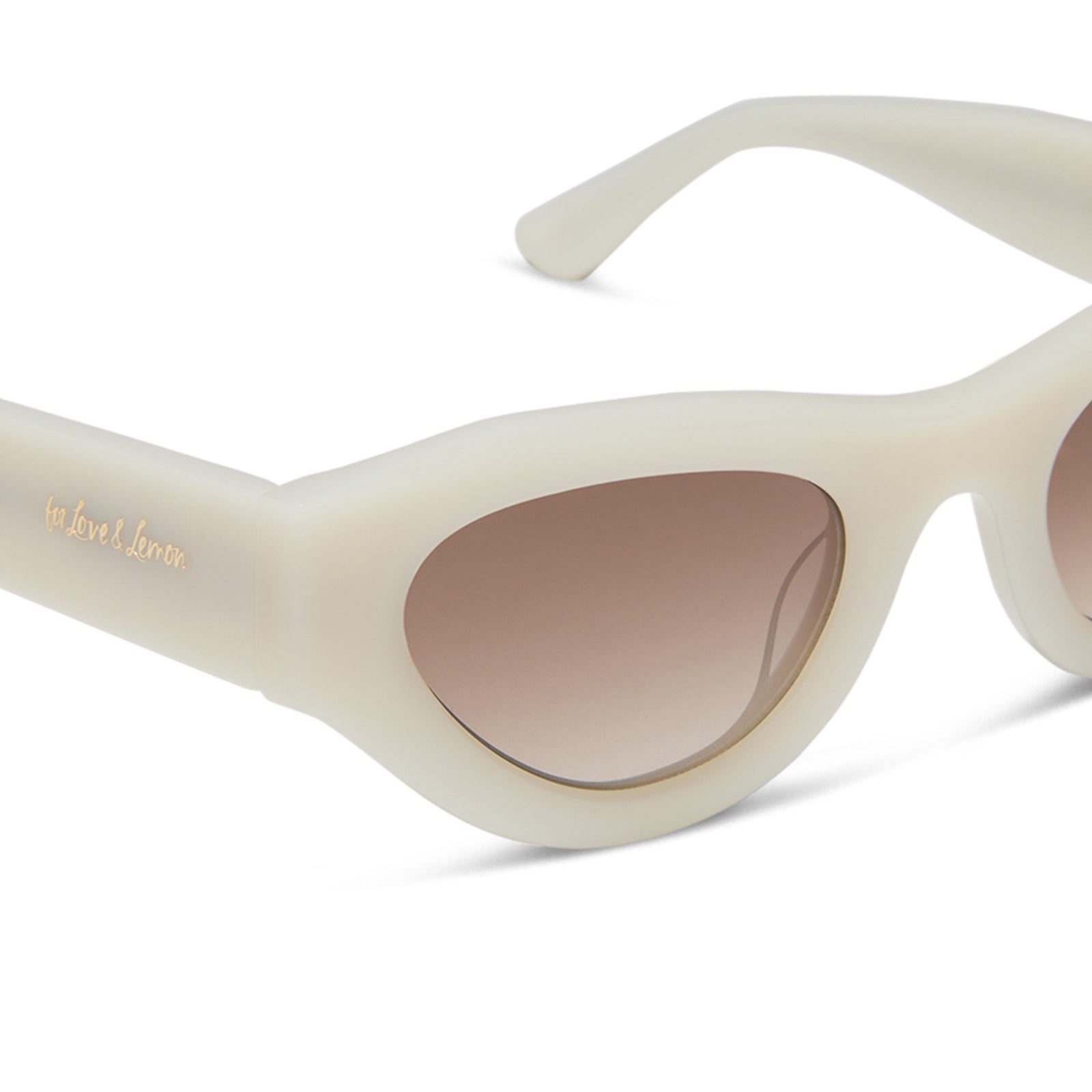 Lucy Sunglasses — Meringue + Brown Gradient