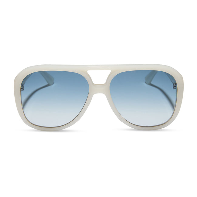 Pauline Sunglasses — Meringue + Blue Gradient