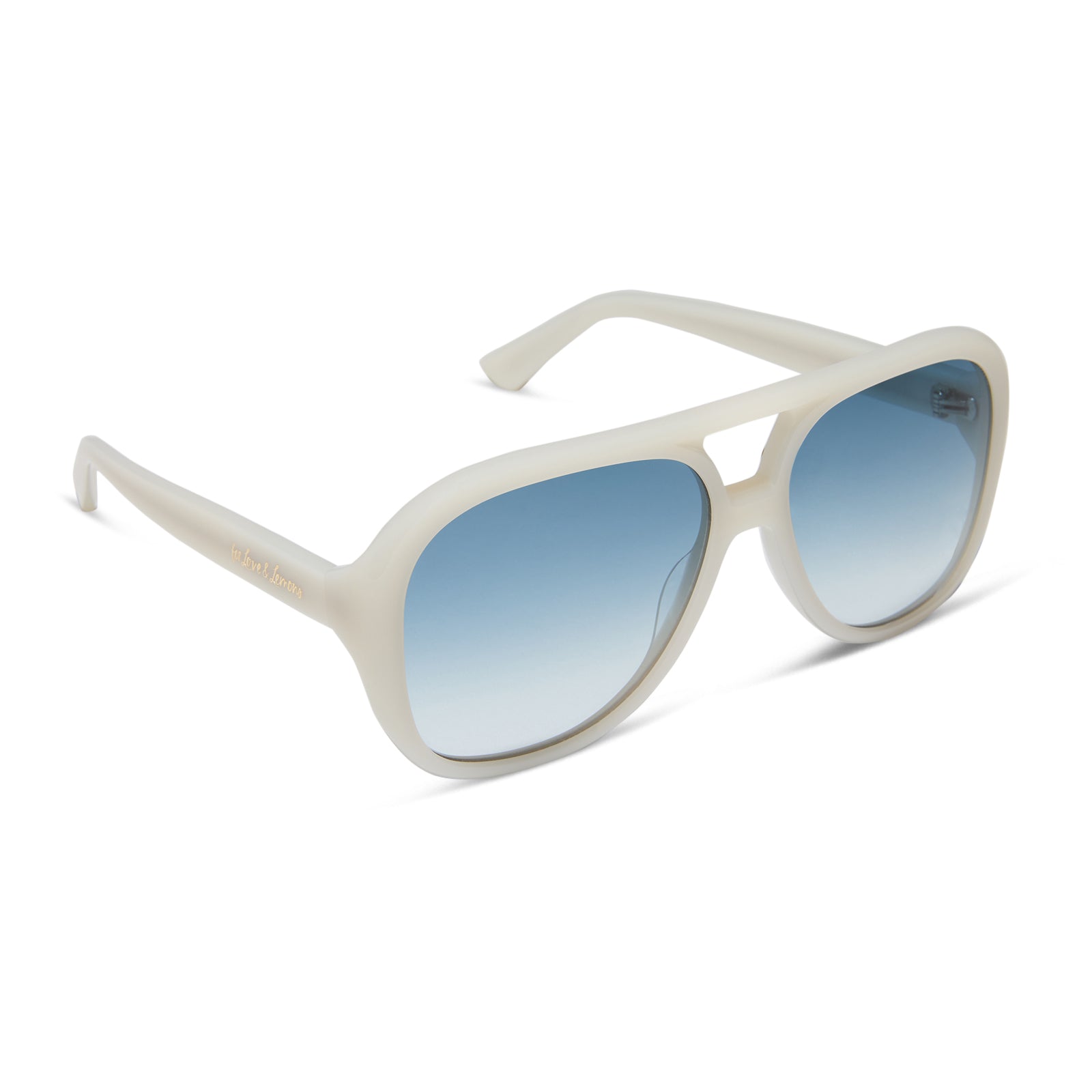 Pauline Sunglasses — Meringue + Blue Gradient