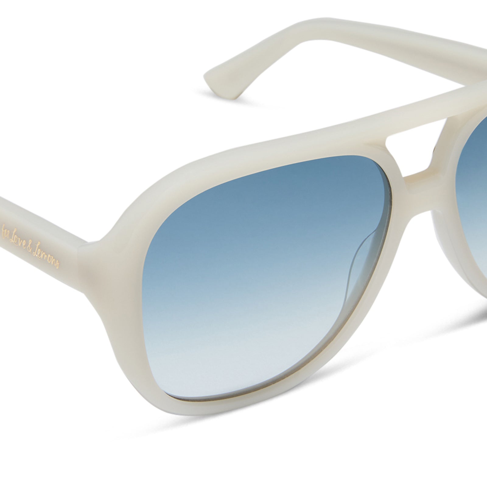 Pauline Sunglasses — Meringue + Blue Gradient
