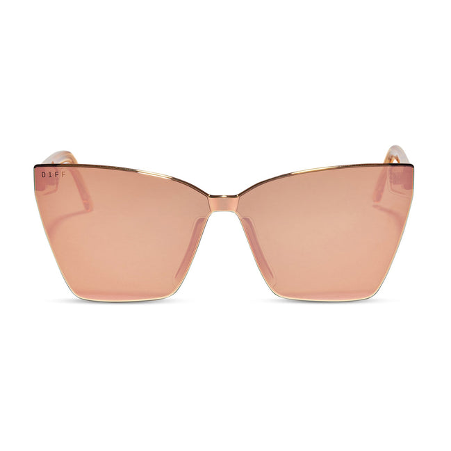 Goldie Sunglasses — Apricot Crystal + Peach Mirror