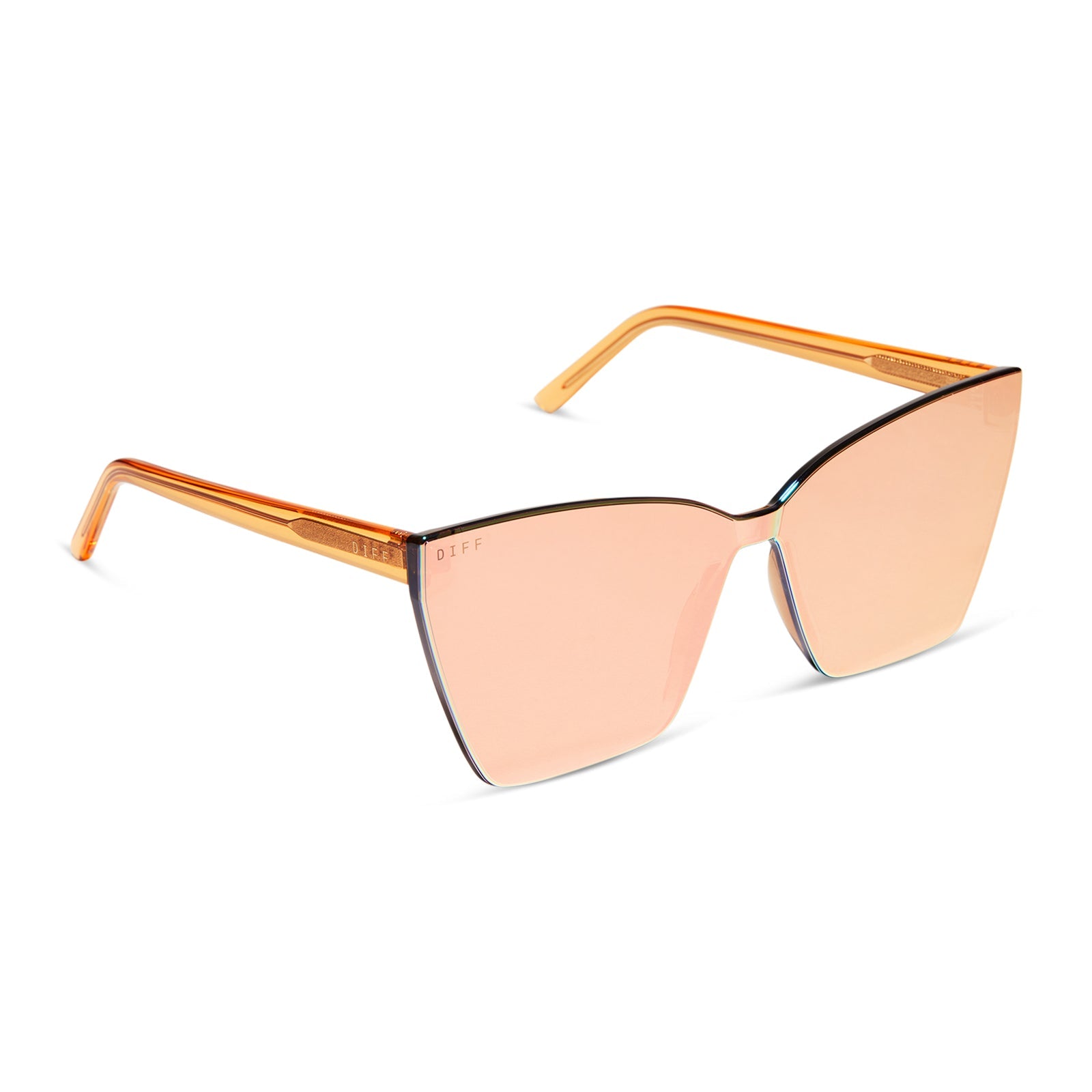 Goldie Sunglasses — Apricot Crystal + Peach Mirror