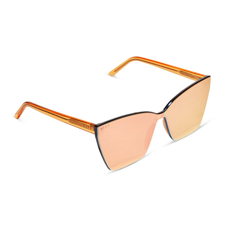 Goldie Sunglasses — Apricot Crystal + Peach Mirror