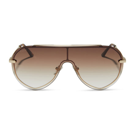 Imani Sunglasses — Gold + Brown Gradient