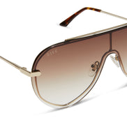 Imani Sunglasses — Gold + Brown Gradient