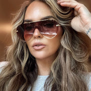 Imani Sunglasses — Gold + Brown Gradient
