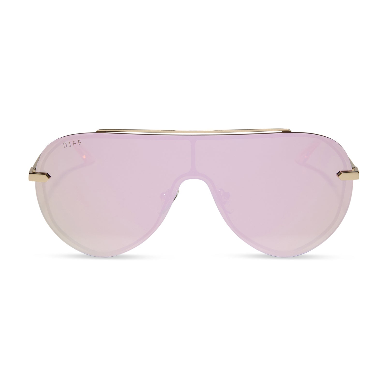 Imani Sunglasses — Gold + Cherry Blossom Mirror