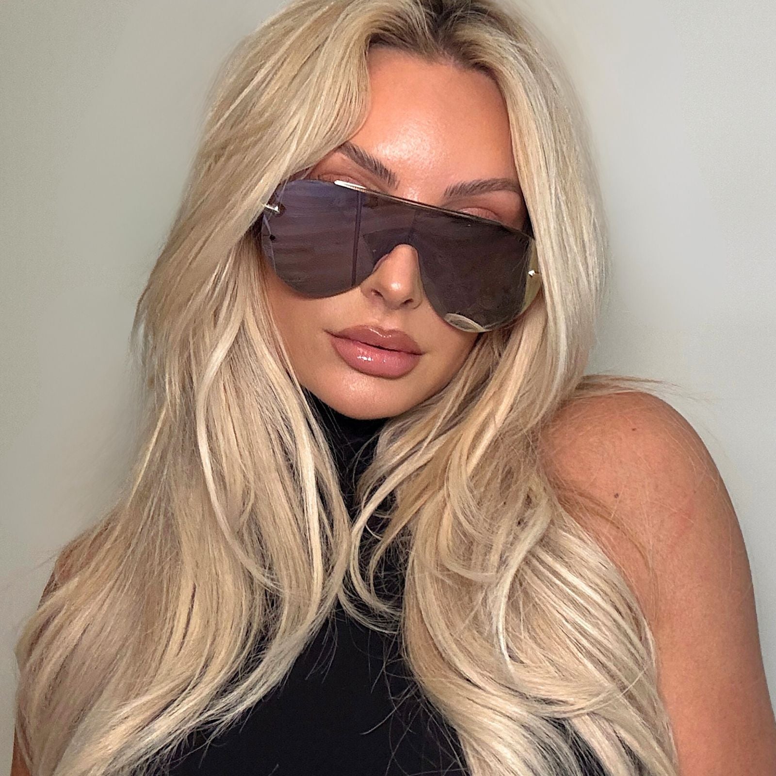 Imani Sunglasses — Gold + Cherry Blossom Mirror