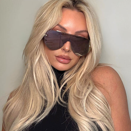 Imani Sunglasses — Gold + Cherry Blossom Mirror