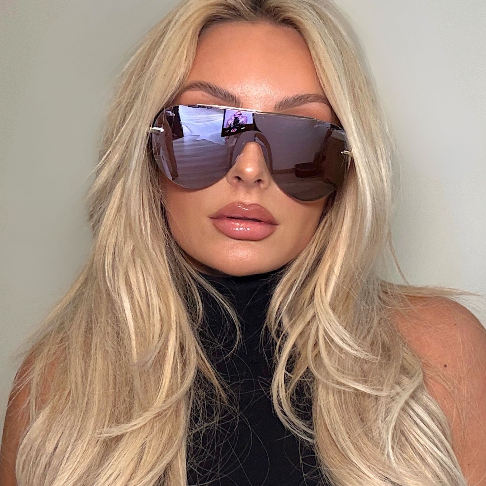 Imani Sunglasses — Gold + Cherry Blossom Mirror